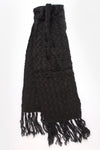 BLACK SCARF BEANIE SET