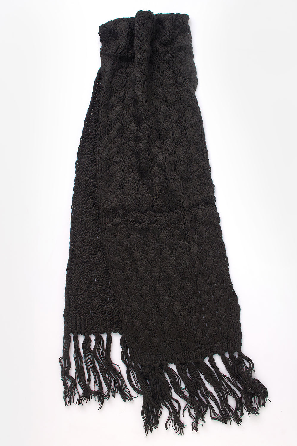 BLACK SCARF BEANIE SET