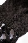 BLACK SCARF BEANIE SET