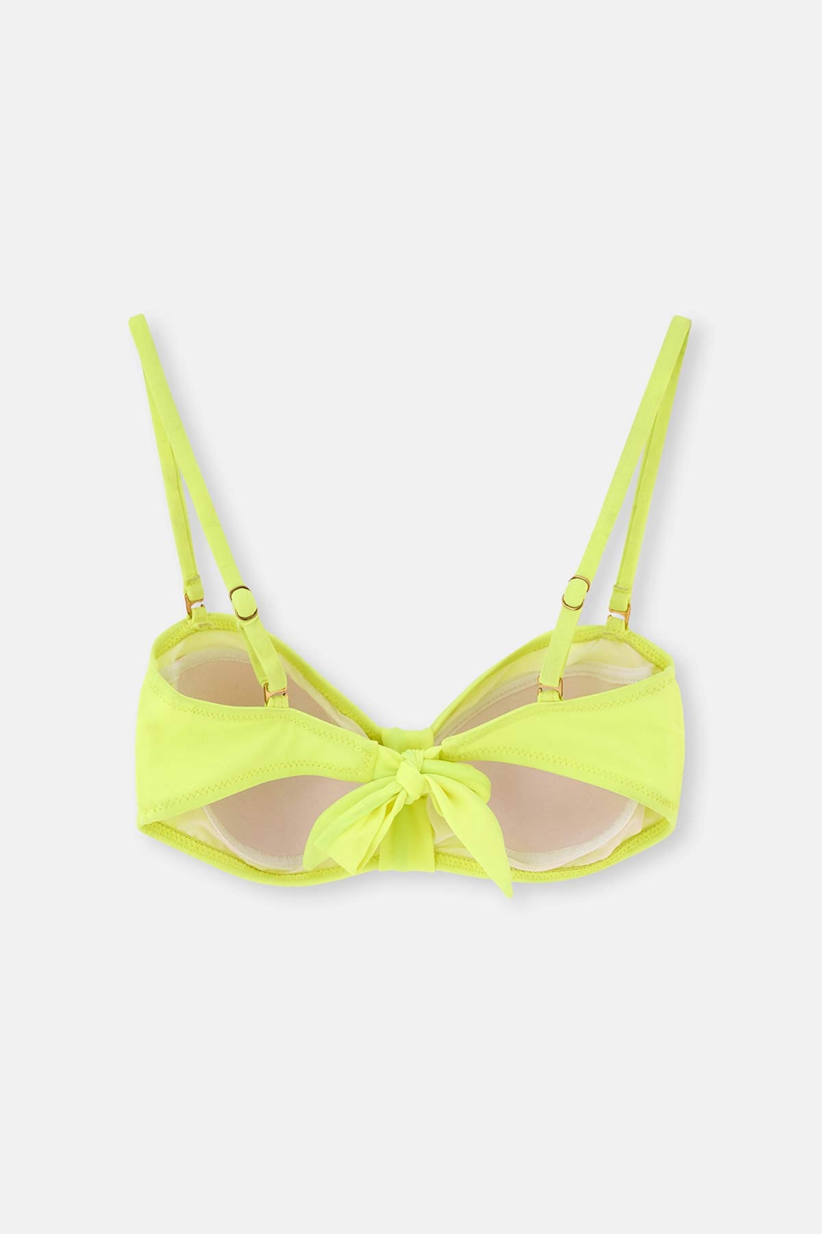 Sarı Luplu Straplez Tek Bikini Üst