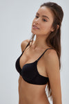 Siyah Irıs Kulaklı Yarı Push Up Sütyen