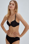 Siyah Angelica Kulaklı Double Push Up Dolgulu Sütyen