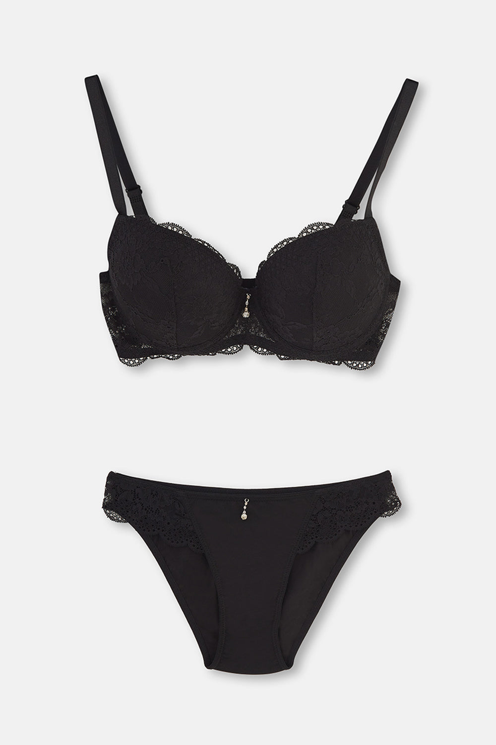 Siyah Magıc Badem Boş Cup Sütyen Takımı