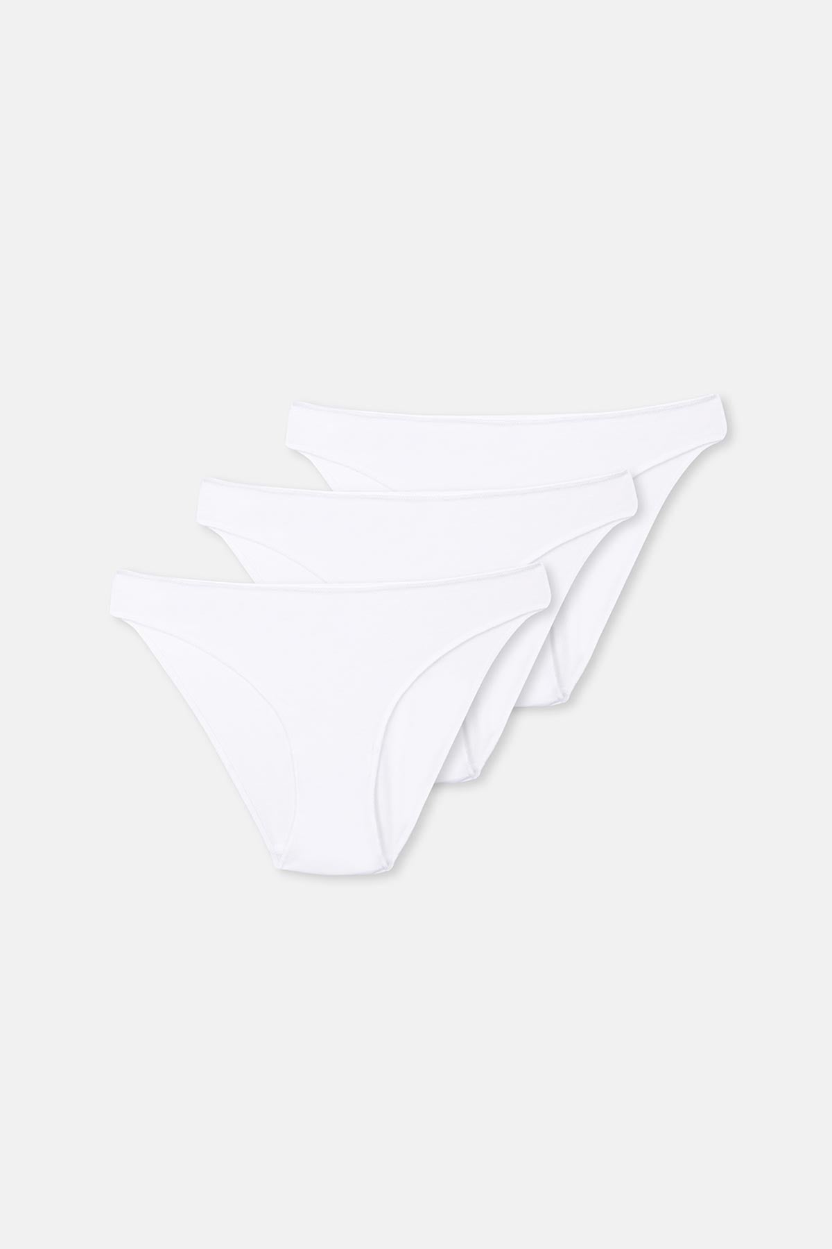 Beyaz 3'Lü Düşük Bel Izsiz Kadın Slip Külot