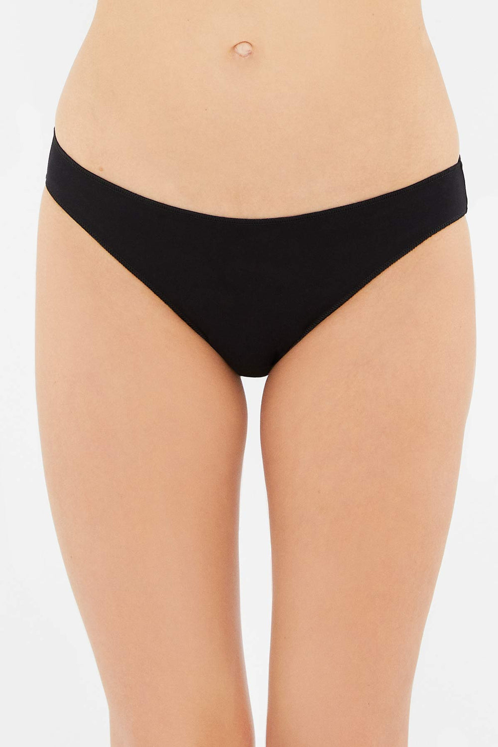 Siyah 3'Lü Düşük Bel Izsiz Kadın Slip Külot