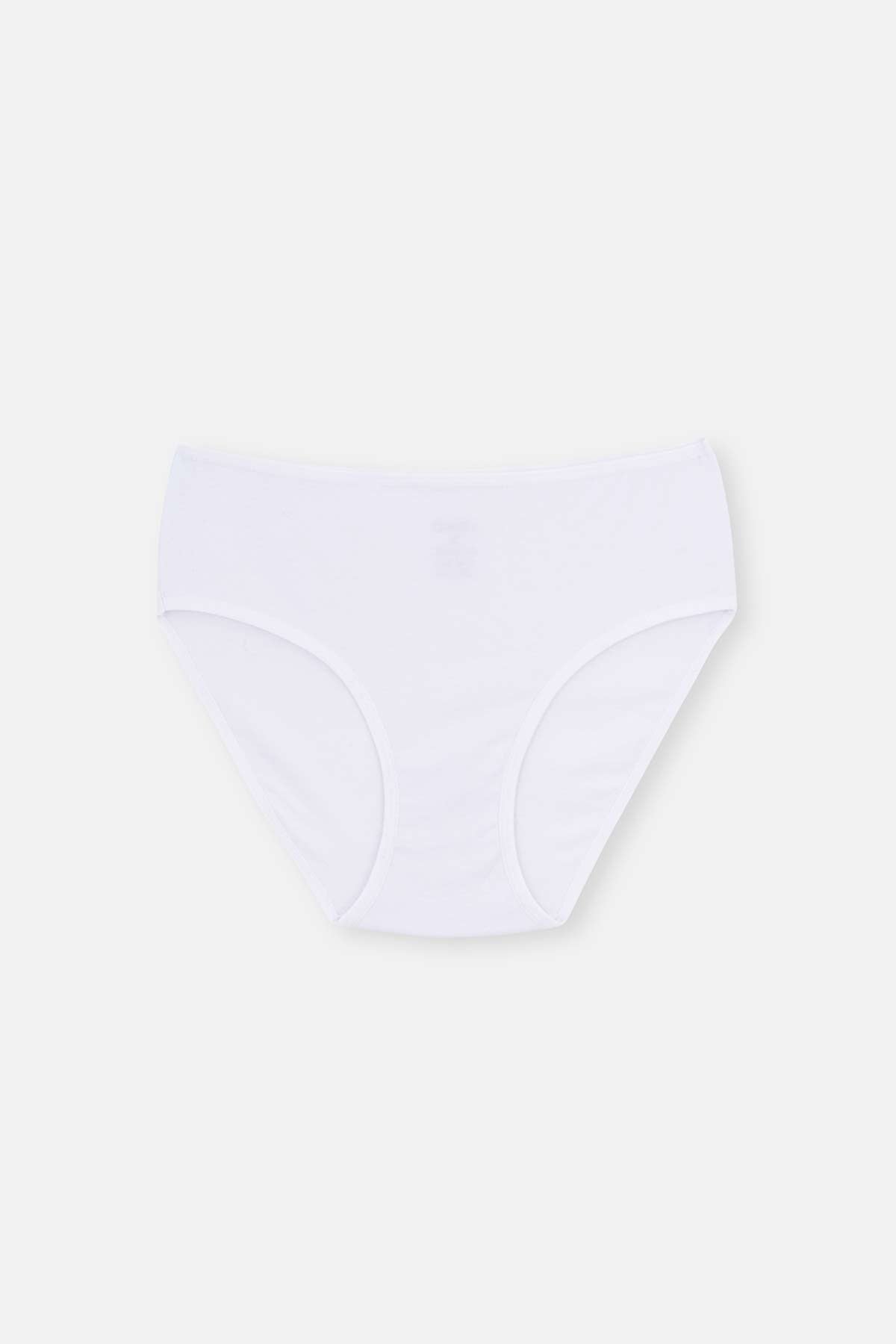 Beyaz Yüksek Bel 3'lü Slip Külot