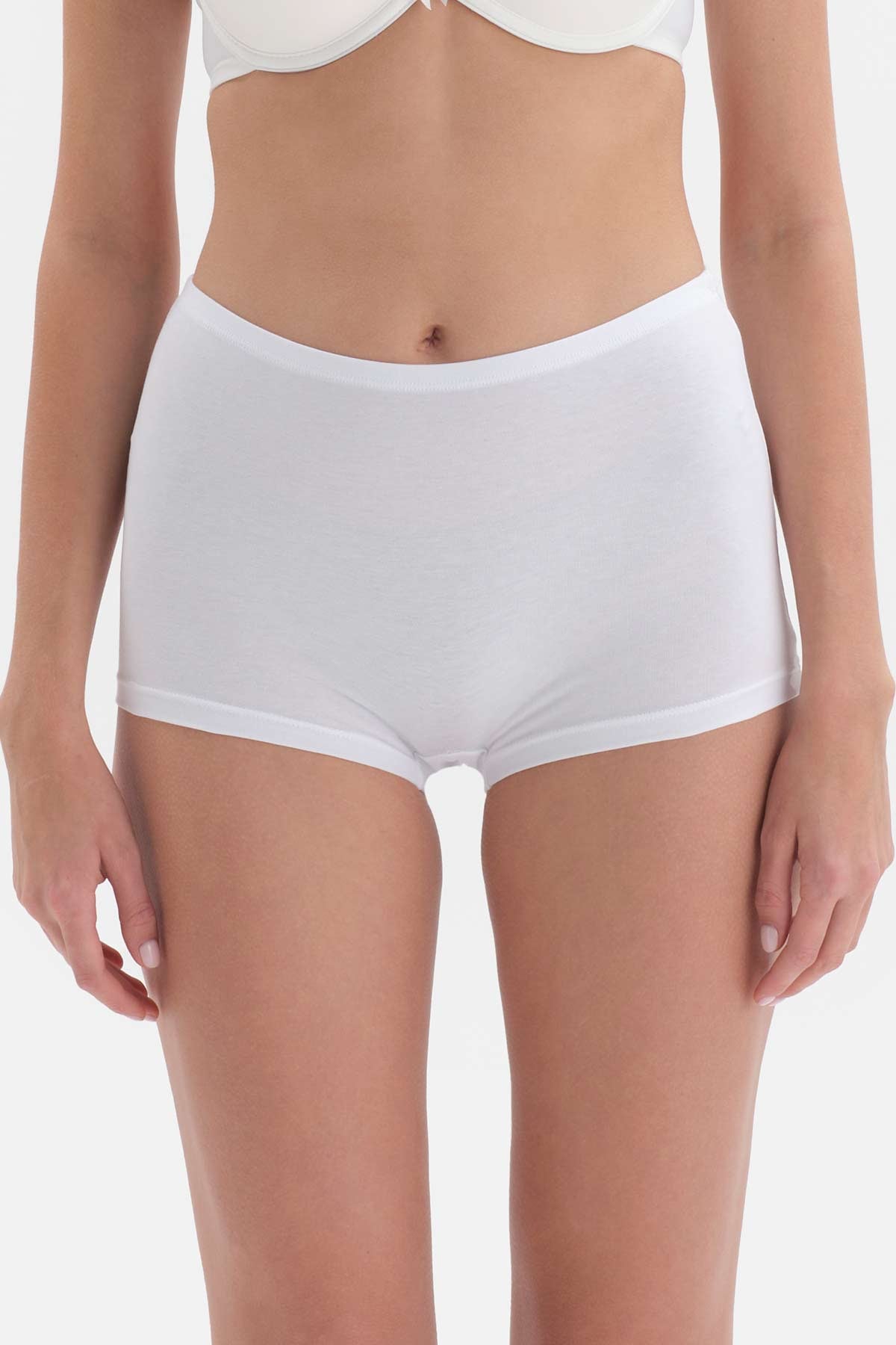 Beyaz Penye Kadın Boxer