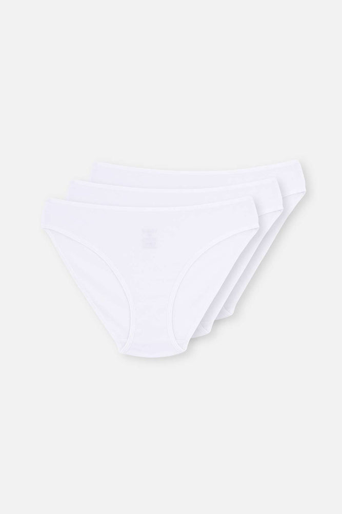 Beyaz 3'lü Klasik Kadın Slip Külot