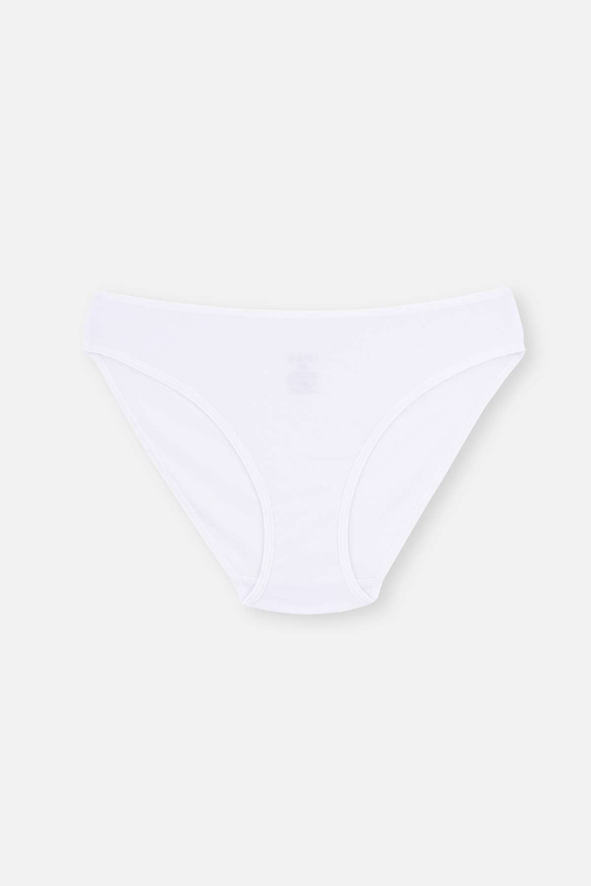 Beyaz 3'lü Klasik Kadın Slip Külot