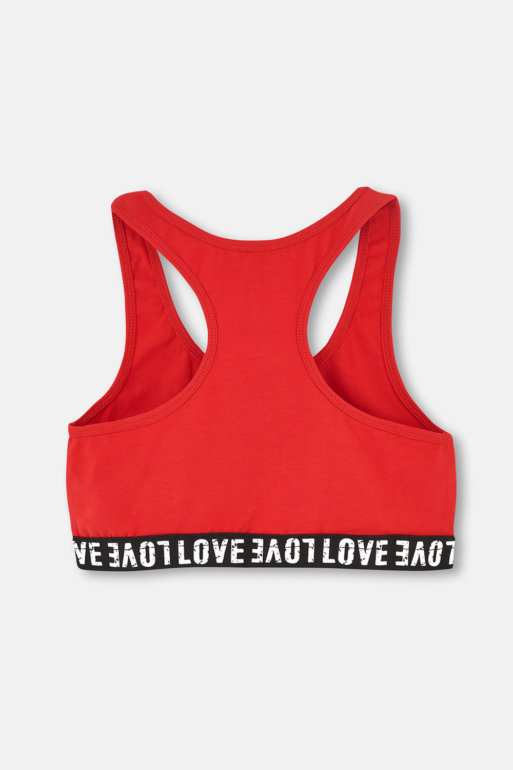 Kırmızı Love Bantlı Tek Sütyen