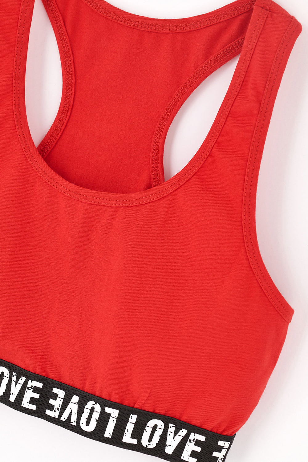 Kırmızı Love Bantlı Tek Sütyen