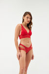 Kırmızı File Detaylı Slip Külot