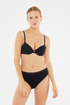 Siyah Blossom Balenli Push-Up Sütyen