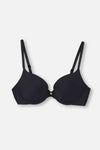 Siyah Blossom Balenli Push-Up Sütyen