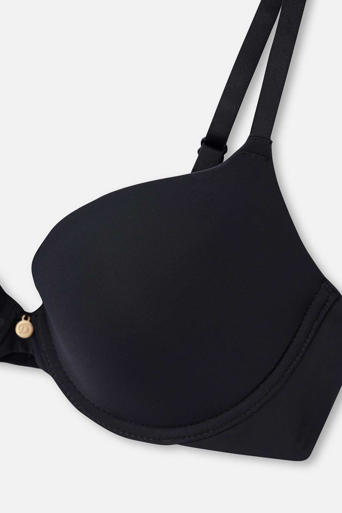 Siyah Blossom Balenli Push-Up Sütyen