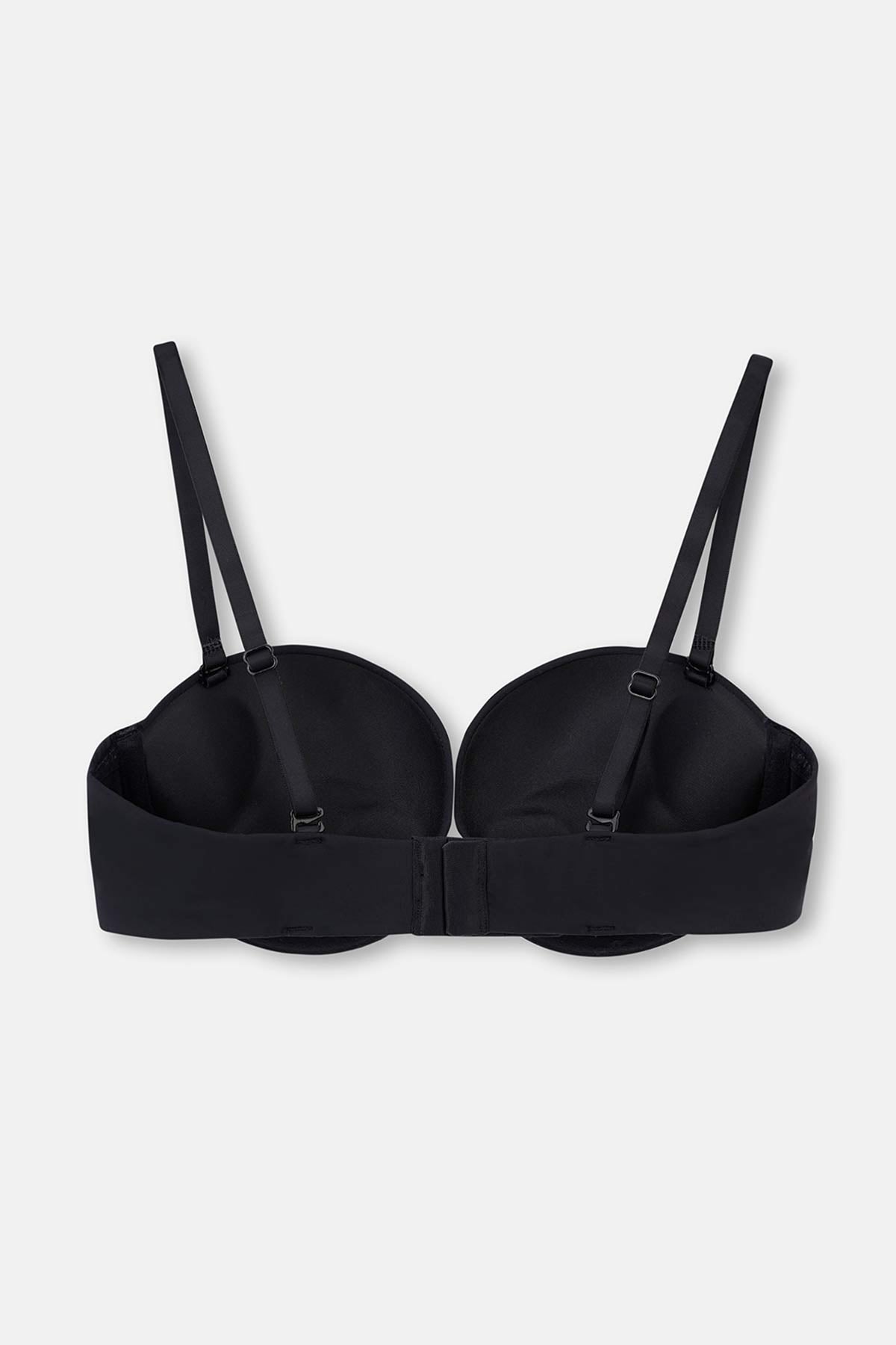 Siyah Julia Straplez Push-Up Destekli Sütyen