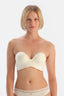Ekru Clarıce Yarı Dolgulu Straplez Yandan Destekli Sütyen