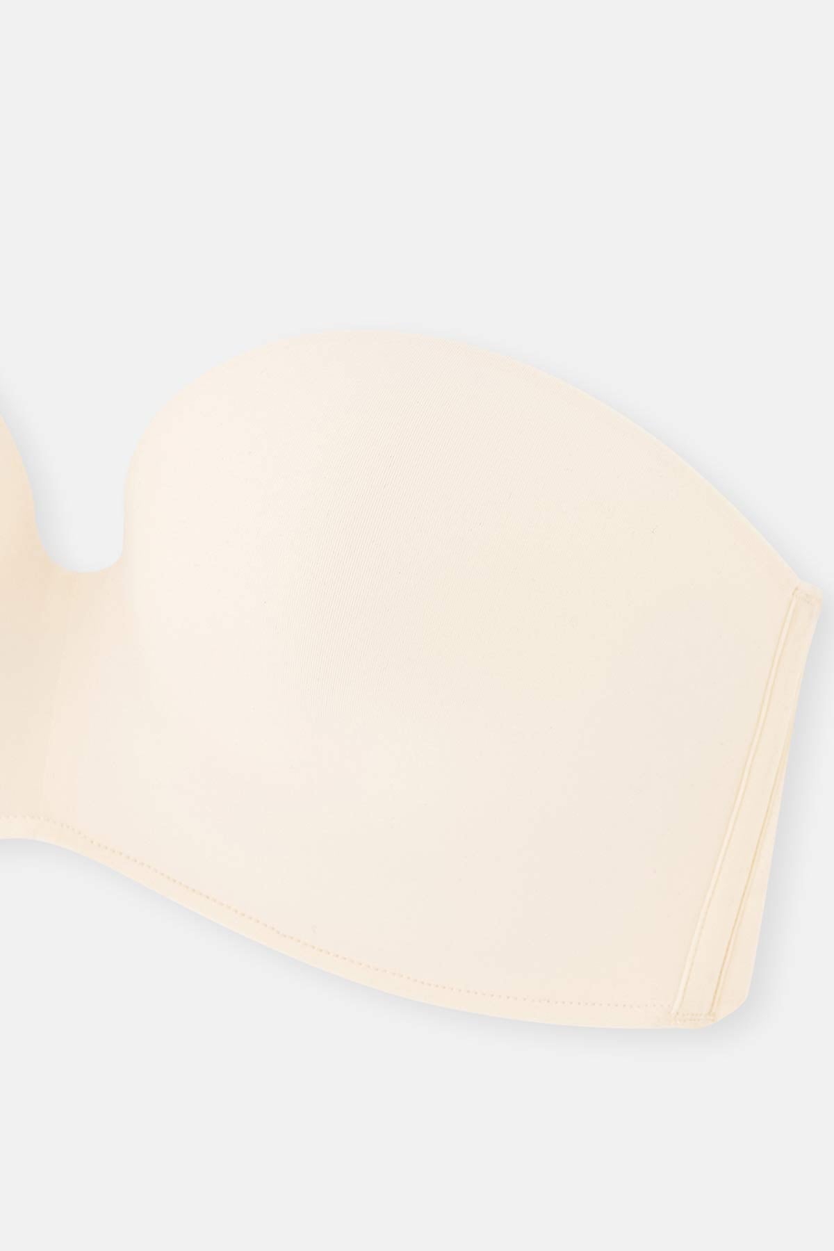 Ekru Clarıce Yarı Dolgulu Straplez Yandan Destekli Sütyen