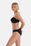 Siyah Clarıce Yarı Dolgulu Straplez Yandan Destekli Sütyen