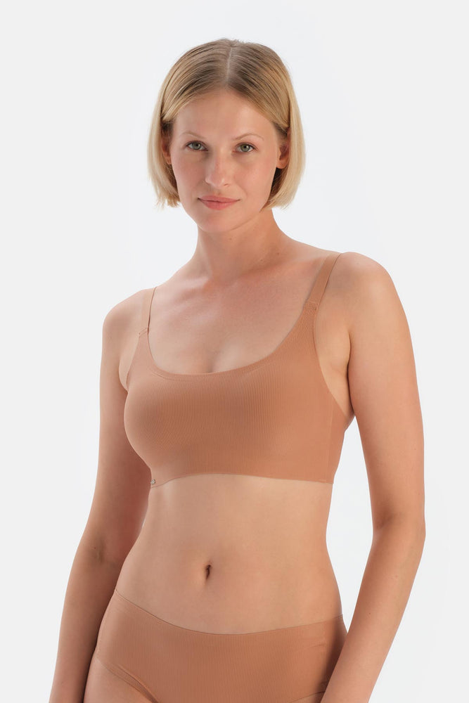 Kahverengi Linora Balensiz Dikişsiz Toparlayıcı Sütyen