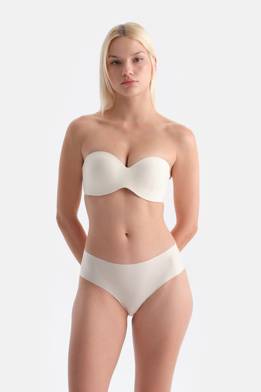 Ekru Alıce Straplez Sütyen