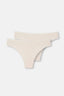 Ekru 2'li Modal Thong Külot