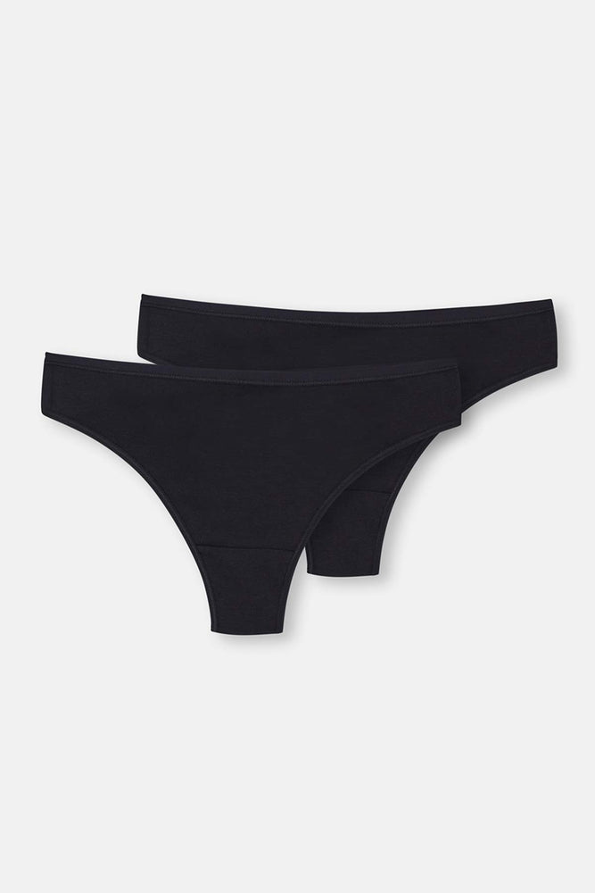 Siyah 2'li Modal Thong Külot