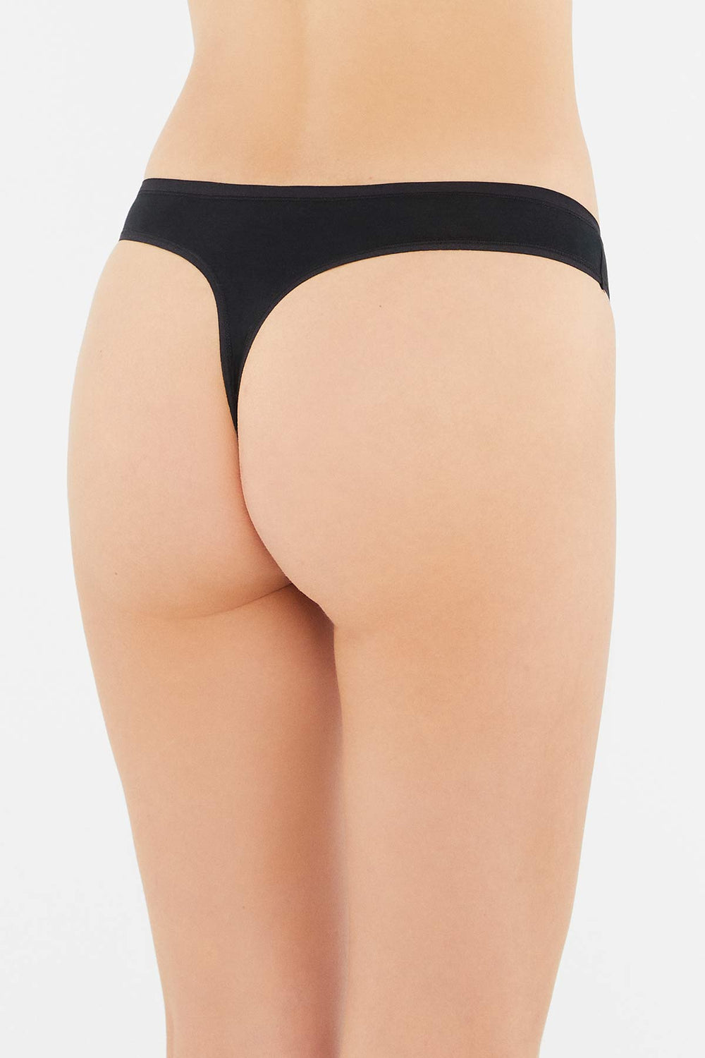 Siyah 2'li Modal Thong Külot