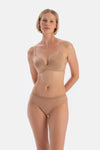 Light Brown TULLE DETAILED BODYSUIT