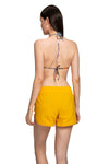 Sarı Bağlı Kadın Deniz Şortu