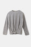 Gri Melanj Akrilik Polyester O Yaka Dökümlü Tek Üst