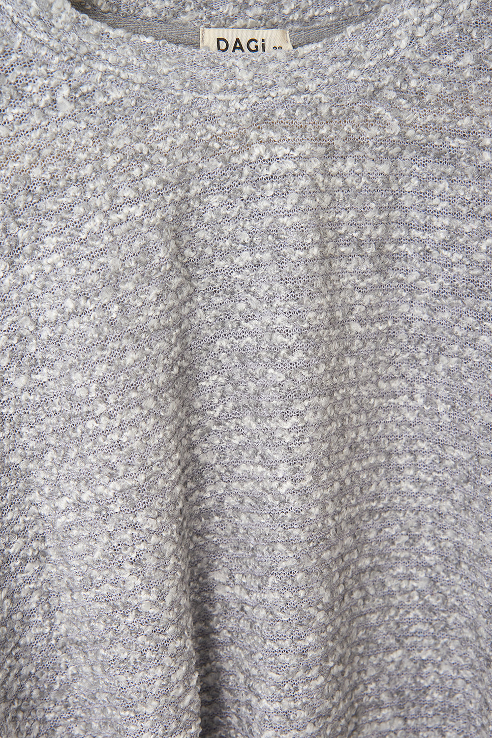 Gri Melanj Akrilik Polyester O Yaka Dökümlü Tek Üst