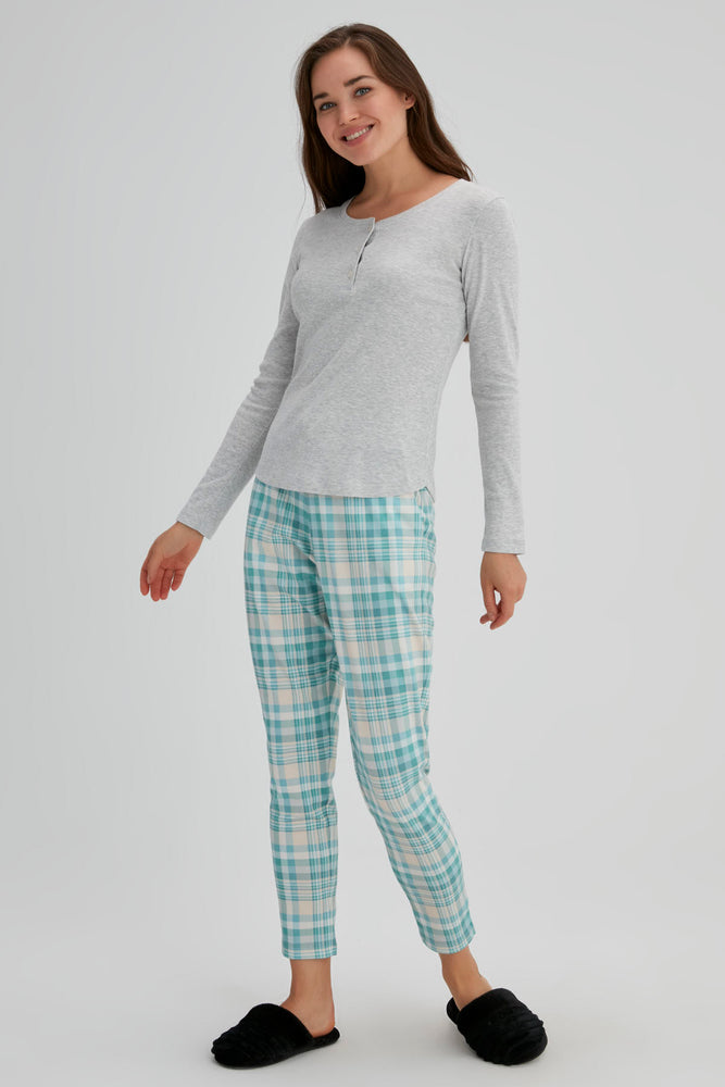 GREY MELANGE ONE PIECE TOP- ONE PIECE BOTTOM