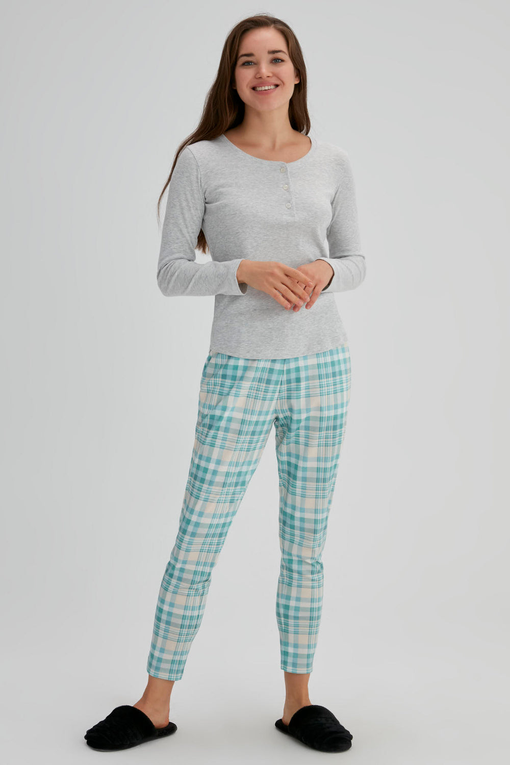 GREY MELANGE ONE PIECE TOP- ONE PIECE BOTTOM