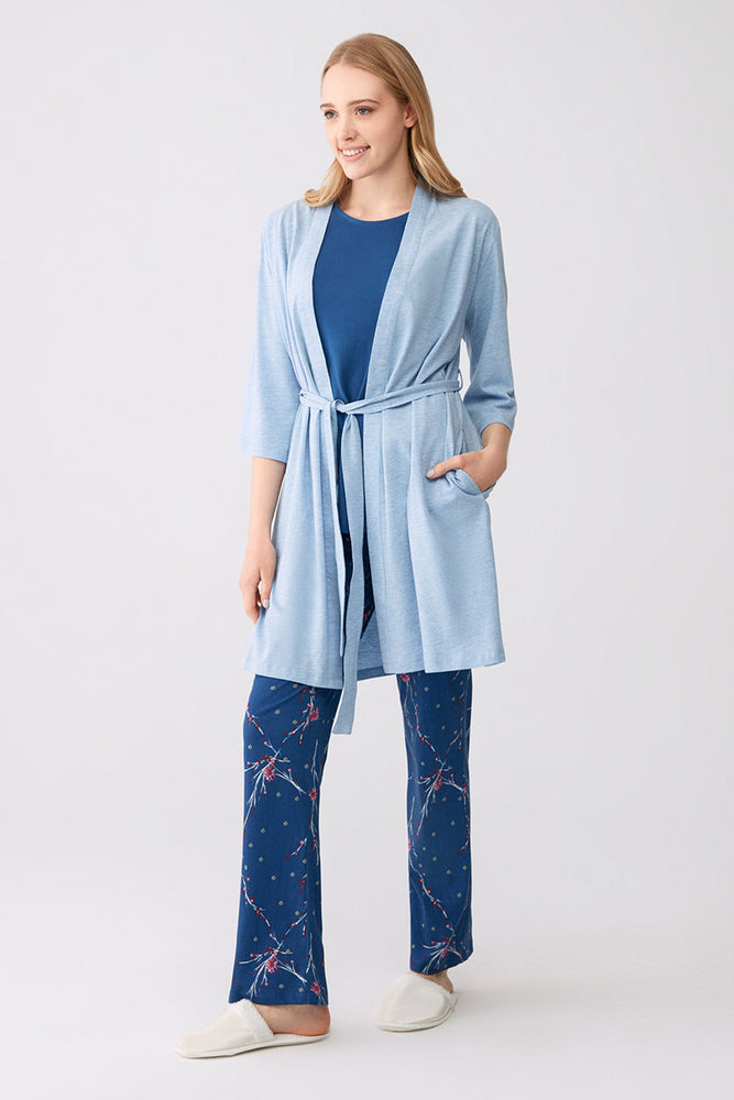 BLUE  MELANGE ROBE