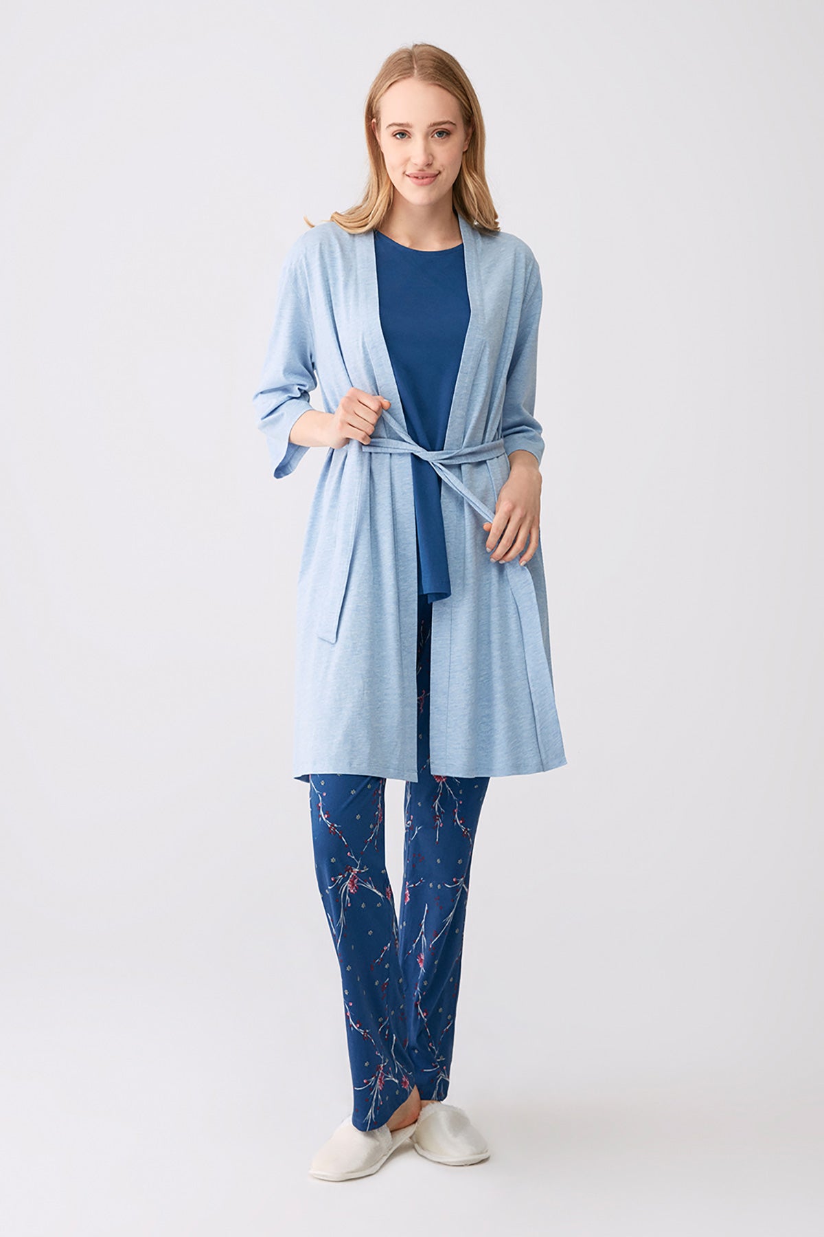 BLUE  MELANGE ROBE