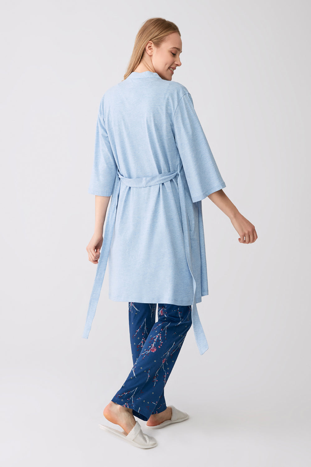 BLUE  MELANGE ROBE