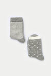 GREY MELANGE - ECRU SOCKS