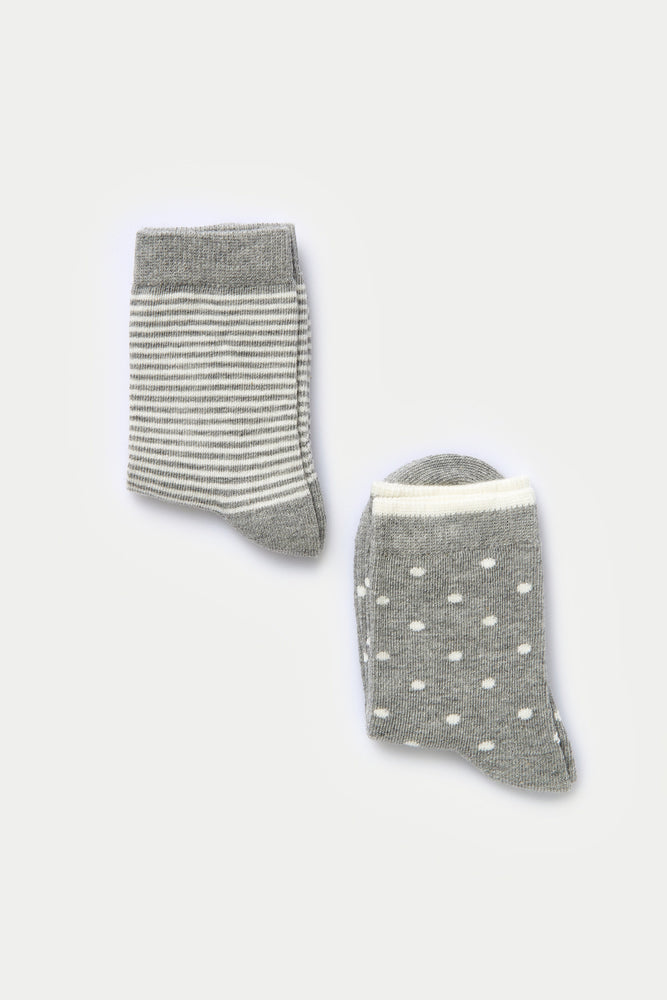 GREY MELANGE - ECRU SOCKS