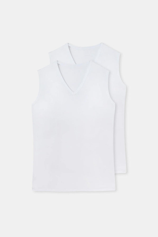 WHITE  T-SHIRT SLEEVLESS