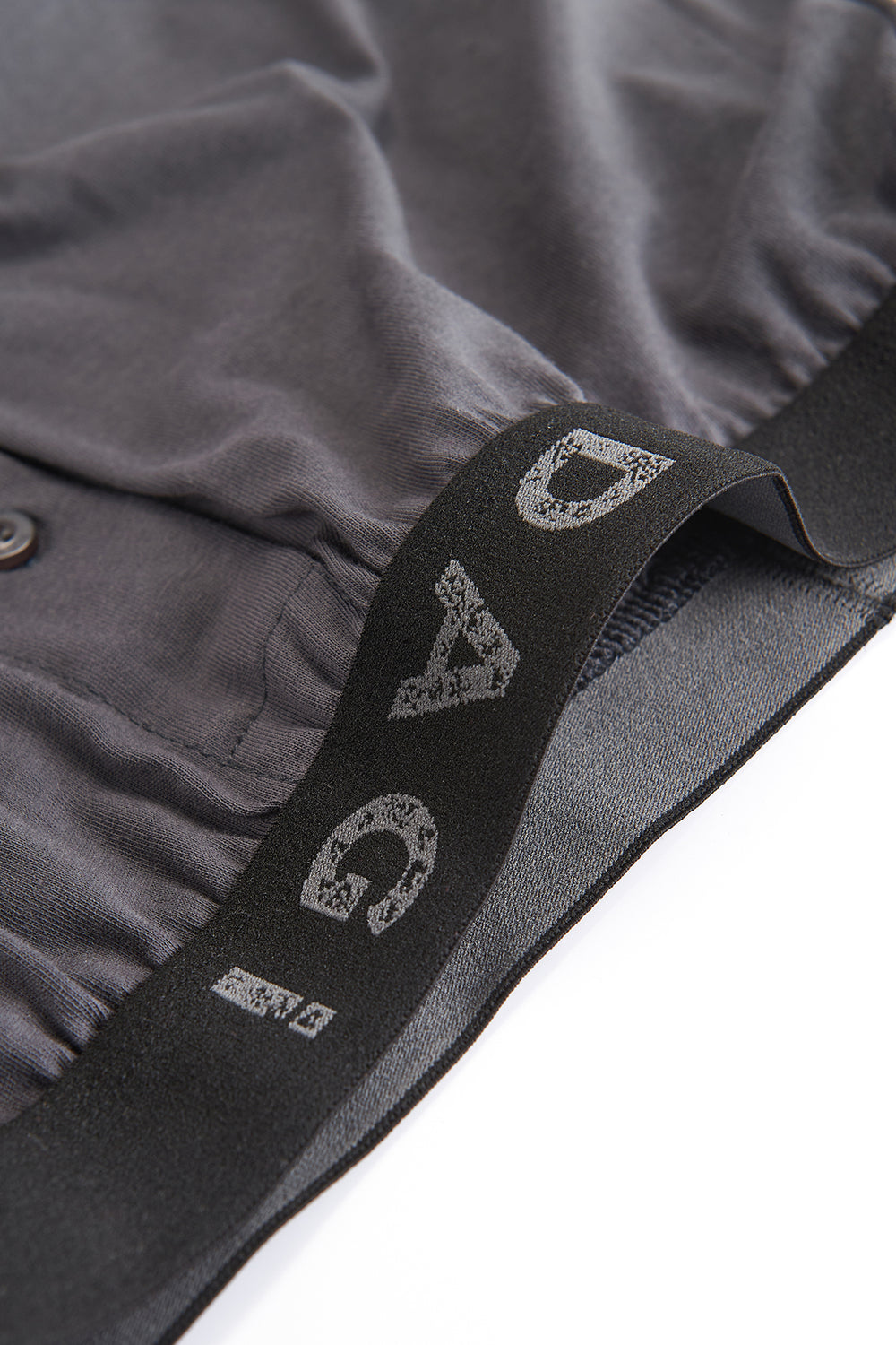 Antrasit Baskılı Pamuklu Boxer