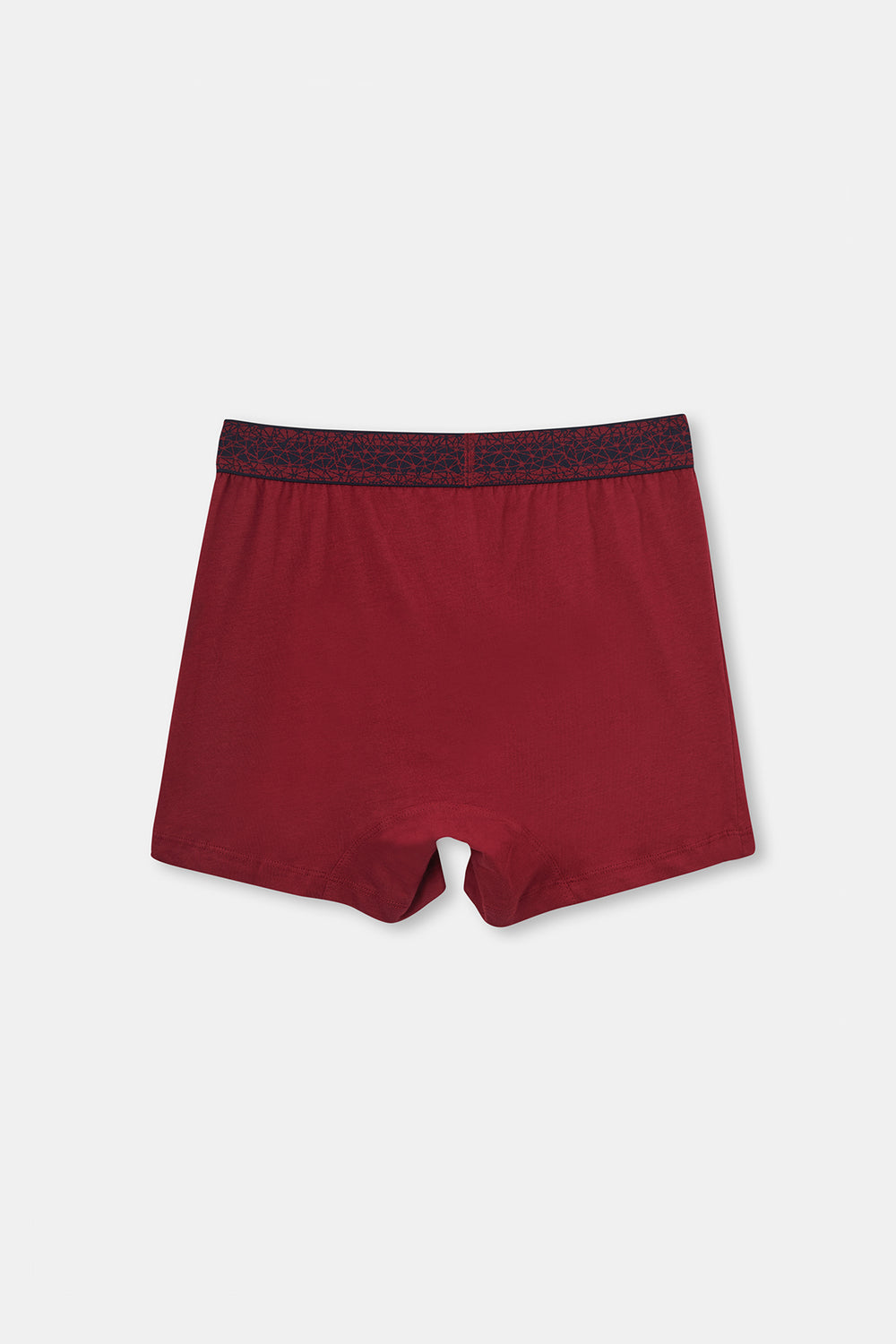 Bordo Baskılı Pamuklu Boxer