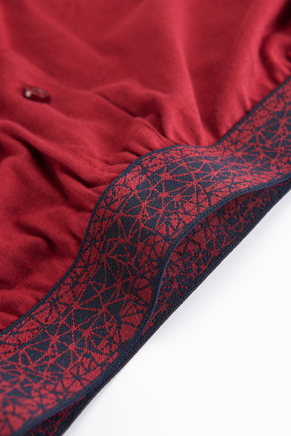 Bordo Baskılı Pamuklu Boxer