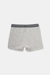 Gri Melanj Baskılı Pamuklu Boxer