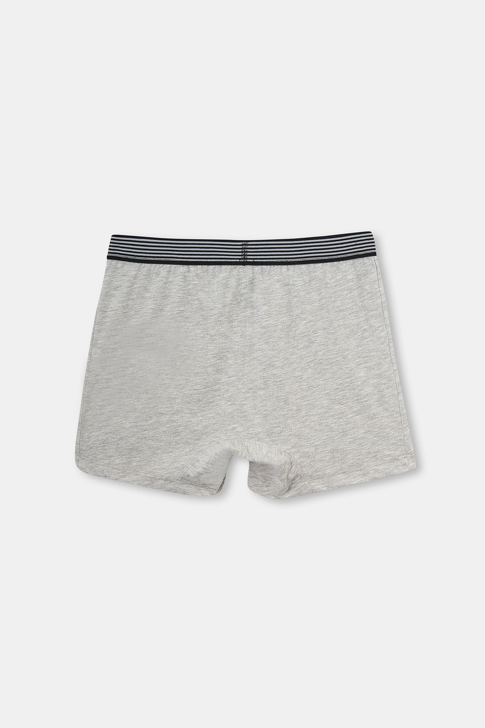 Gri Melanj Baskılı Pamuklu Boxer