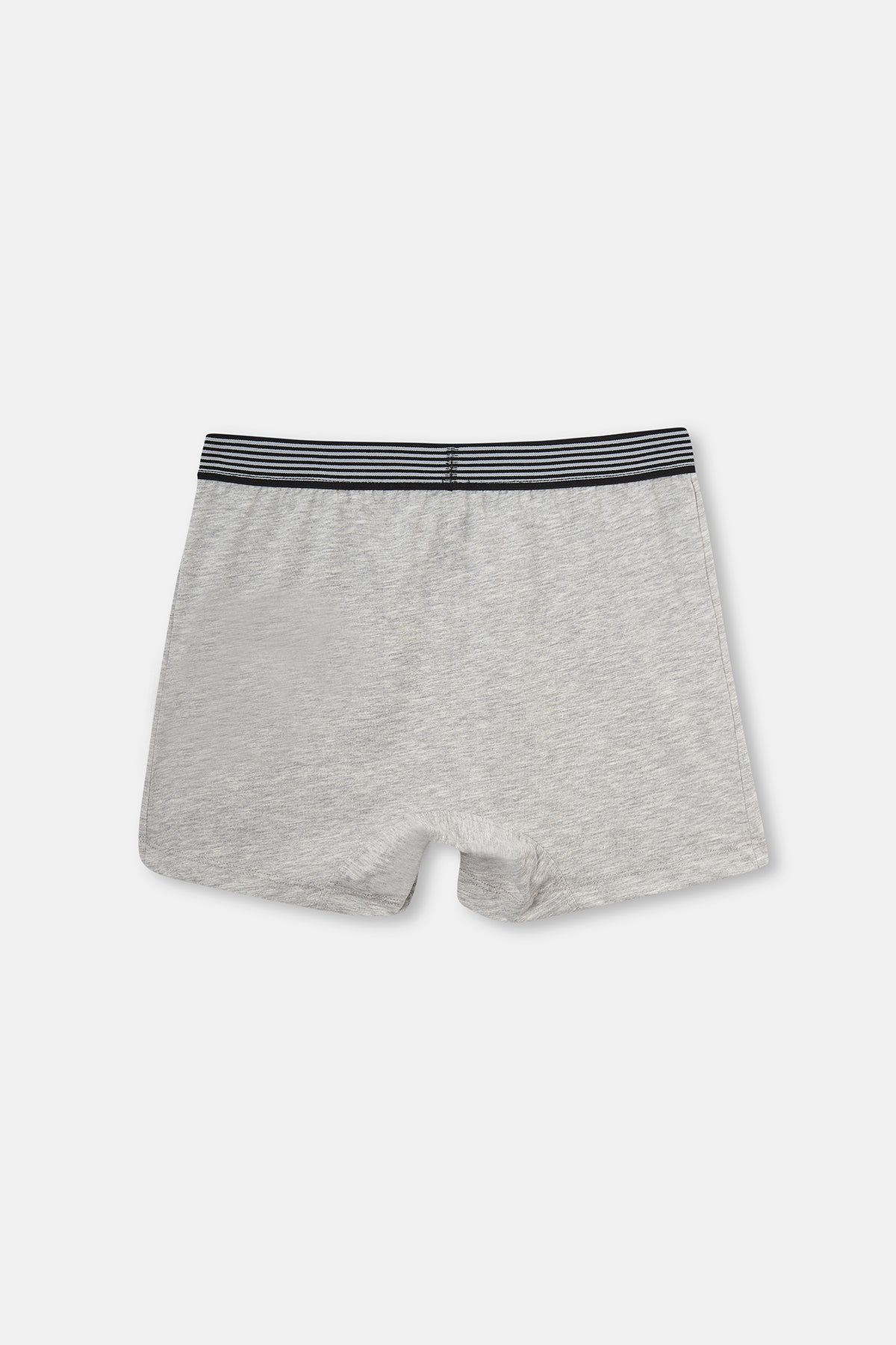 Gri Melanj Baskılı Pamuklu Boxer