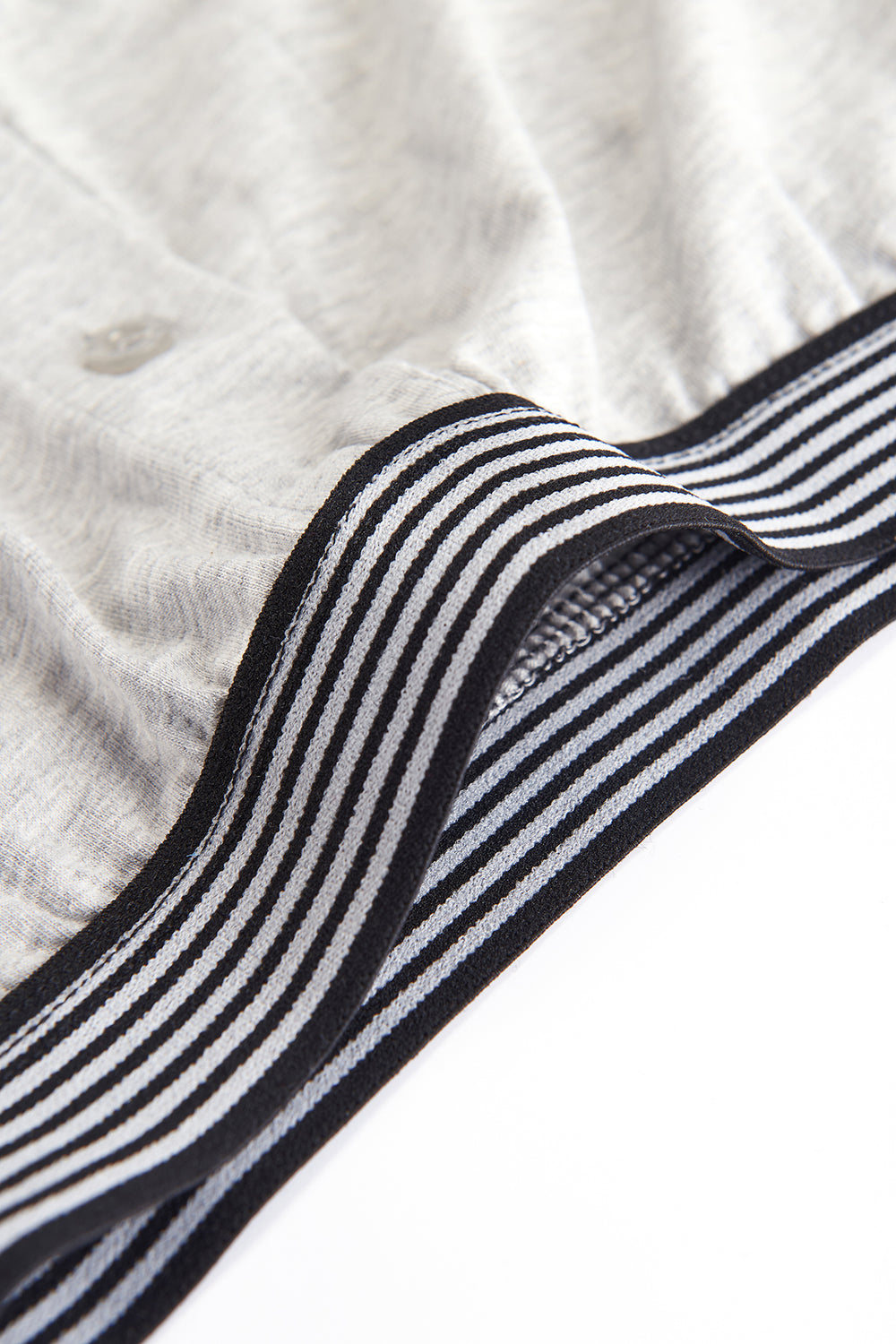 Gri Melanj Baskılı Pamuklu Boxer