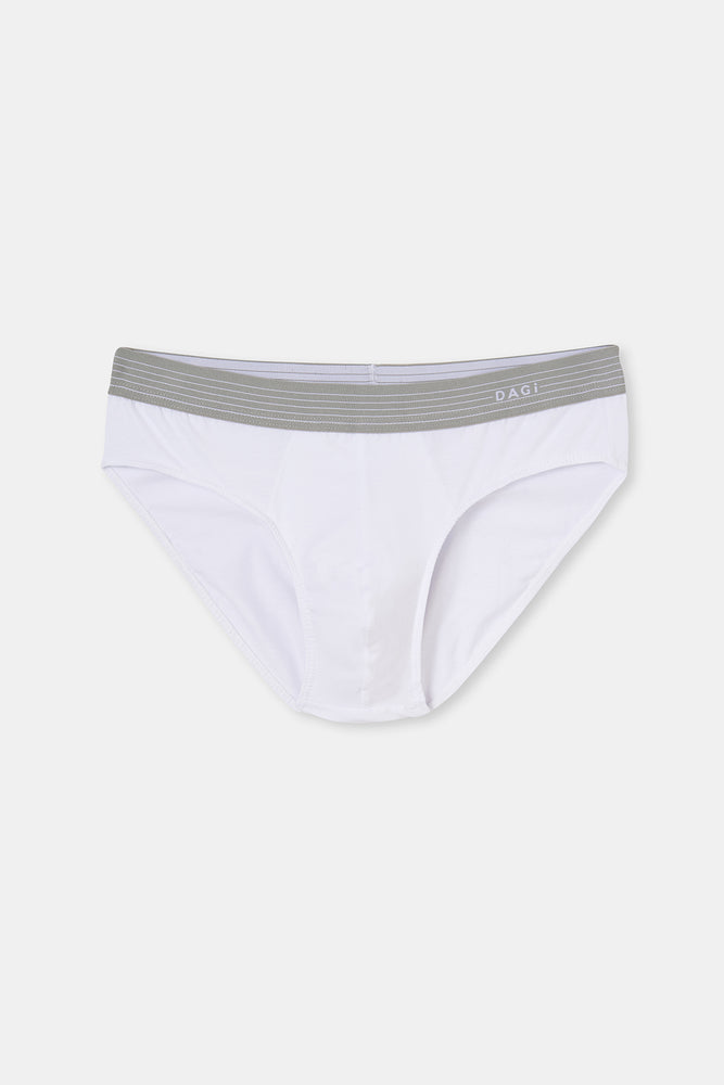 Beyaz Penye Compact Düz Erkek Slip Külot