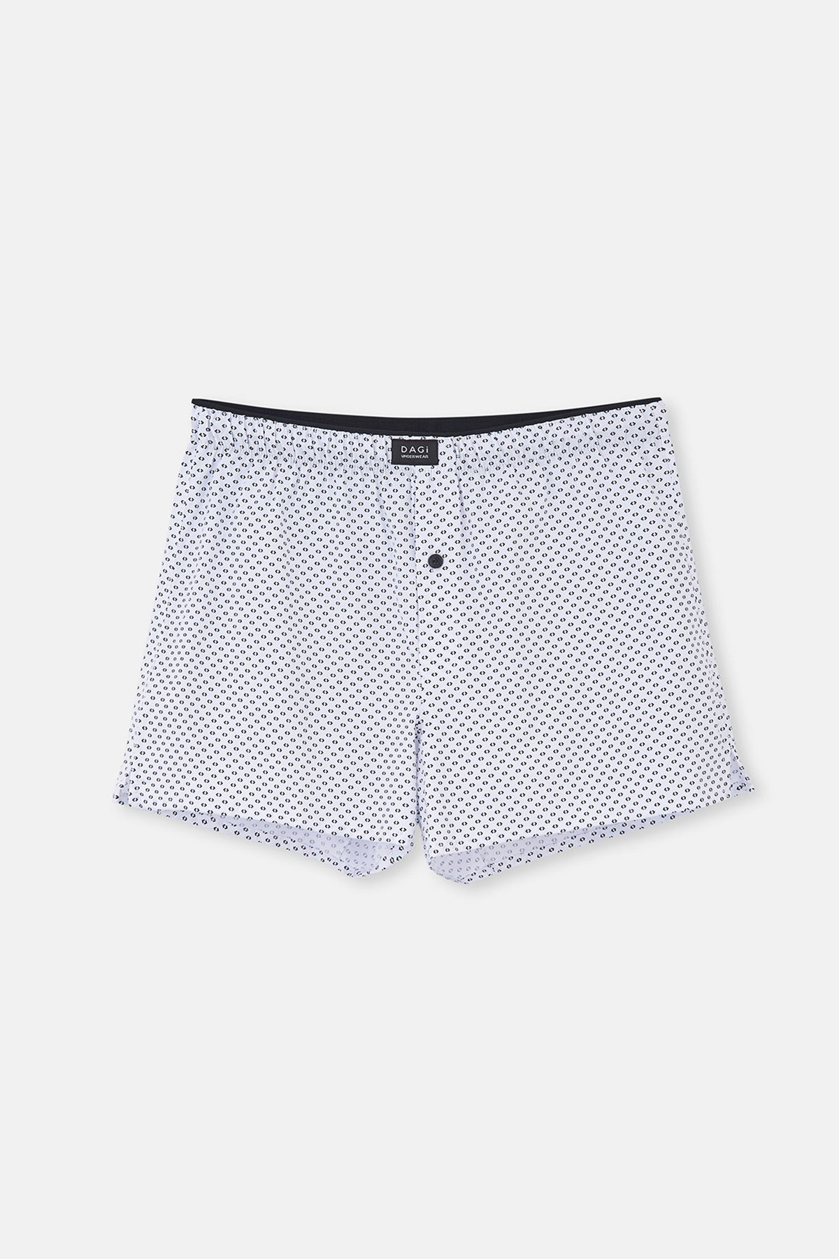 Beyaz Desenli Poplin Lyc Boxer