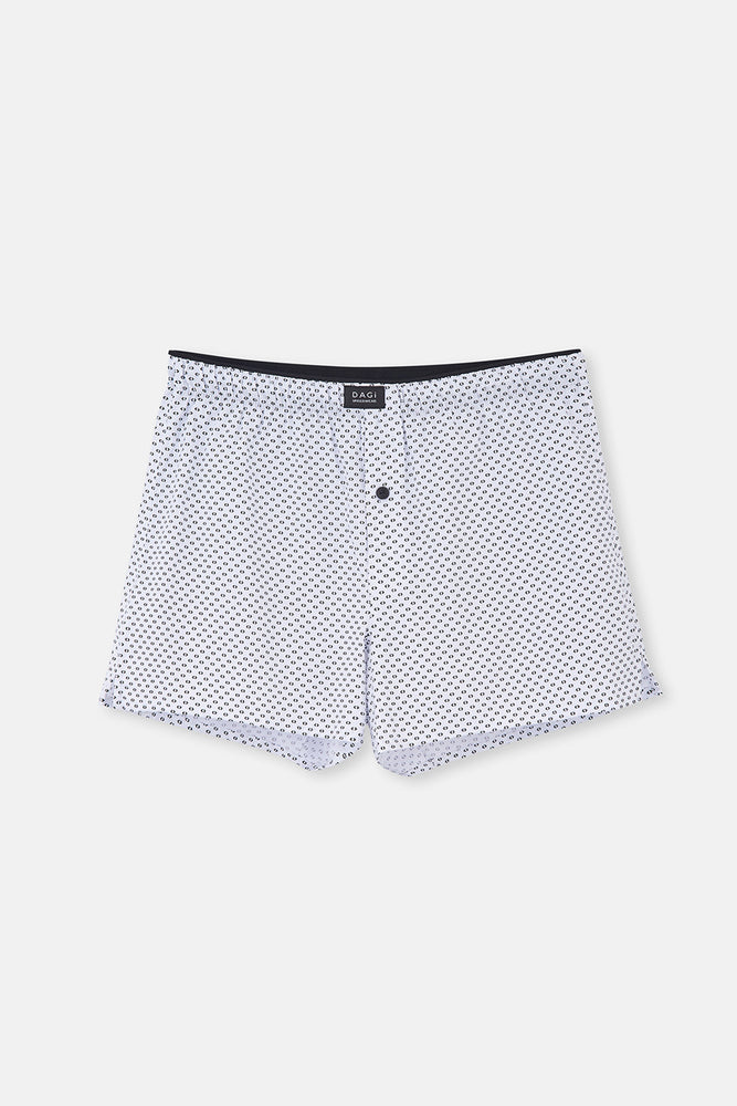 Beyaz Desenli Poplin Lyc Boxer